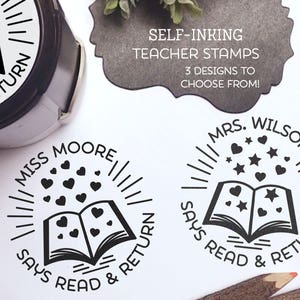 Self Inking Teacher Book Stamp | Personalized From the Library of Stamp | Custom Classroom Library Gift