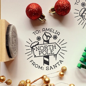 From Santa Stamp, Christmas Stamp Perfect for From Santa Gift Tags and Stickers