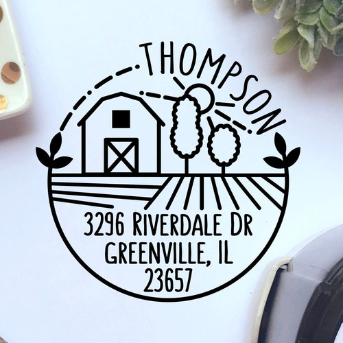 Self Inking Farm Address Stamp Return Address Stamp Self Etsy