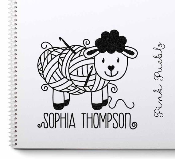 Personalized Crochet Rubber Stamp | Large Custom Crochet Label Stamp | Gift for Mom or Grandma