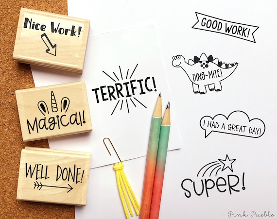 Reward Teacher Stamps | Teacher Stamps for Grading | Teacher Stamp for Gifts and Classroom Motivation