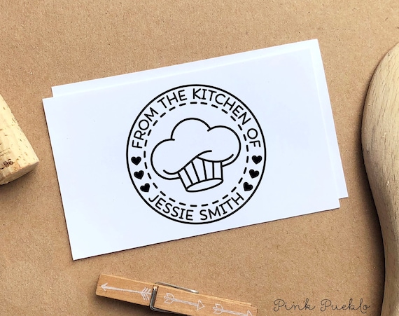From the Kitchen of Stamp | Custom Chef Hat Rubber Stamp | Personalized Baking & Sourdough Gifts for Bakers
