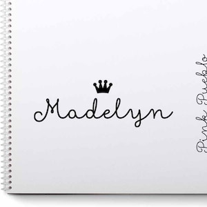 Personalized Custom Rubber Stamp, Princess Name Stamp with Crown
