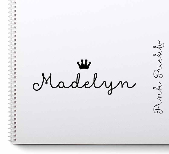 Personalized Custom Rubber Stamp, Princess Name Stamp with Crown