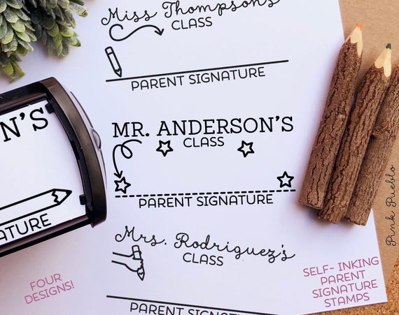 Self Inking Teacher Stamp, Parent Signature Stamp, Sign and Return Teacher Stamps Self Inking
