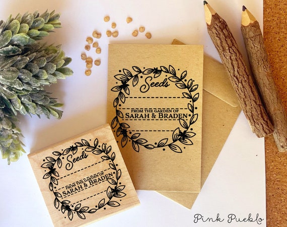 From the Garden of Seed Packet Stamp - Personalized Rubber Stamp Gift for Gardeners