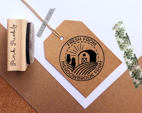Personalized Farm Stamp, Garden Gifts, Canning Label Stamp, Farmhouse Stamp, Farmer's Market Stamp, Fresh Eggs Stamp