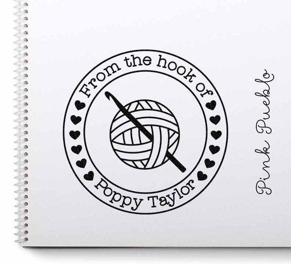 Personalized Crochet Rubber Stamp | Large From the Hook of Crochet Label Stamp | Custom Gift for Mom or Grandma