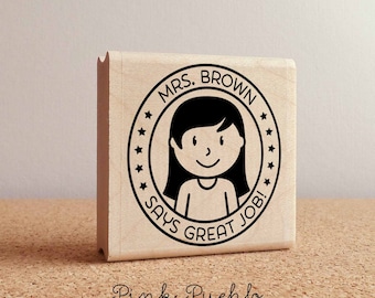 Personalized Kids Label Stamp, Personalized Rubber Stamp for Children –  PinkPueblo