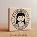 Personalized Female Teacher Rubber Stamp, Custom Teacher Stamp, Personalized Teacher Gift - Choose Hairstyle and Accessories 