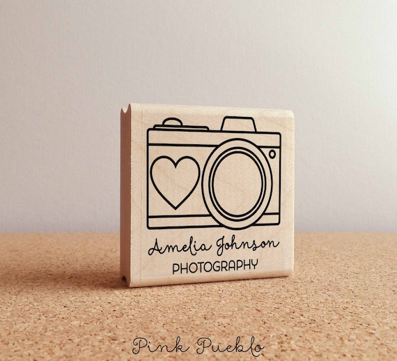 Personalized Custom Photography Rubber Stamp with Camera, Custom Photographer Stamp