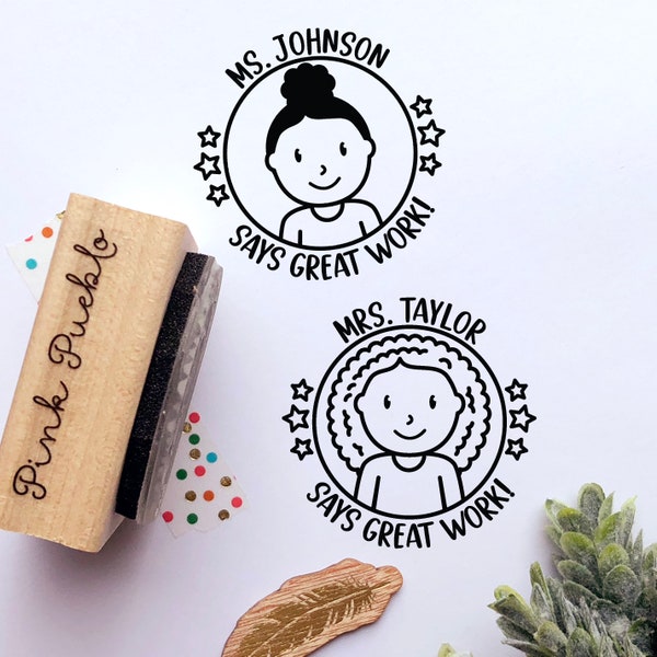Teacher Rubber Stamps Personalized Etsy