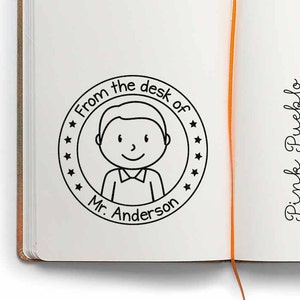 Large Personalized Male Teacher Stamp | Custom Teacher Stamp | Gifts for Teachers | Teacher Appreciation | Back to School Gift