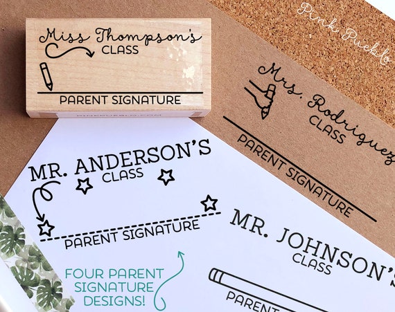 Personalized Parent Signature Stamp, Sign and Return Teacher Stamp, Teacher Gifts
