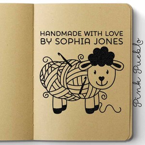 Personalized Crochet Stamp | Large Custom Rubber Stamp for Crochet Labels and Tags | Gift for Her or Mom