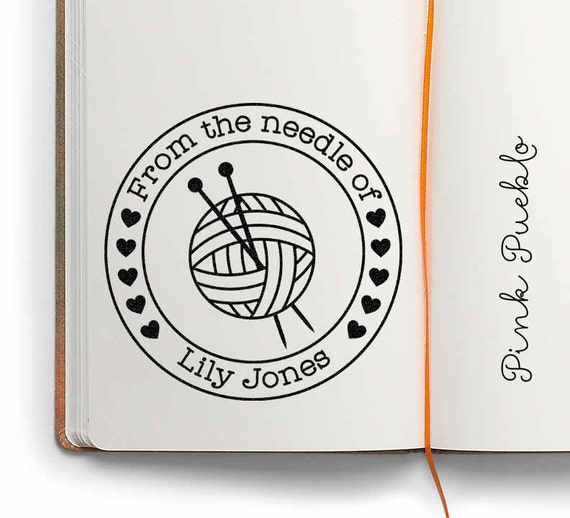 Personalized Knitting Label Stamp | Large Custom From the Needle Of Knitting Stamp | Handmade by Gift for Grandma