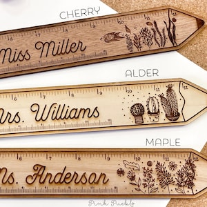 Personalized Engraved Wooden Teacher Ruler, Personalized Teacher Gift image 3