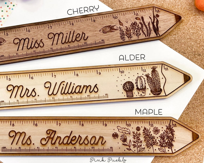 Personalized Engraved Wooden Teacher Ruler, Personalized Teacher Gift image 3