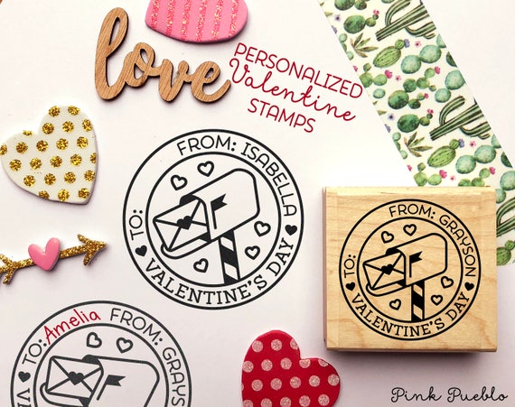 To From Valentine's Day Stamp, Valentine Stamp Perfect for Valentines Day Cards and Gift Tags