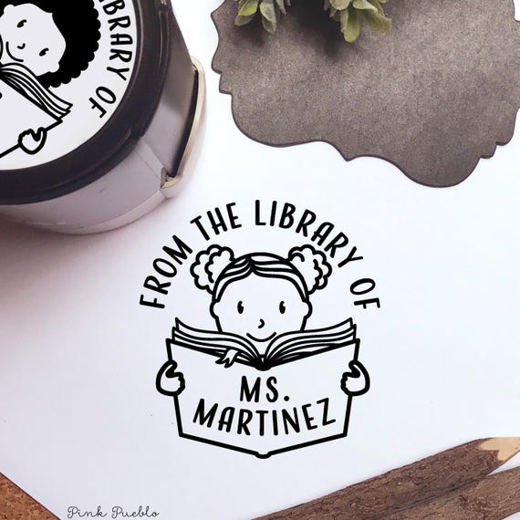 Self Inking Teacher Stamp | Personalized Book Stamp for Teachers & Book Lovers | Custom Rubber Stamp for Gifts