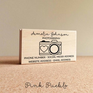 Photography Business Card Stamp | Custom Logo Stamp for Business Cards | Camera Stamp for Small Businesses and Photographers