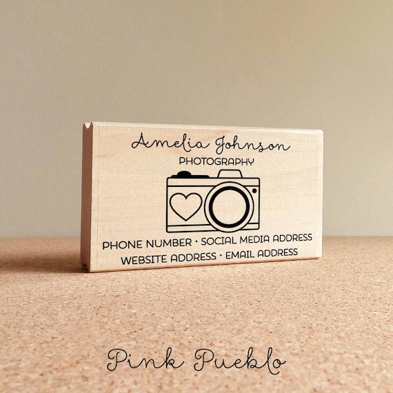Photography Business Card Stamp | Custom Logo Stamp for Business Cards | Camera Stamp for Small Businesses and Photographers
