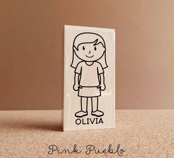 Personalized Kids' Stamp | Little Girl Rubber Stamp | Custom Name Stamp for Gifts for Kids