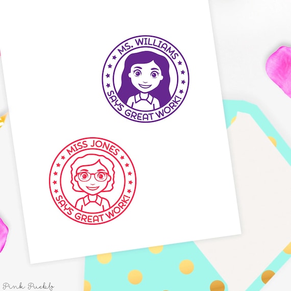 Personalized Self Inking Teacher Stamp | Custom Classroom Stamp for Grading and Organization | Teacher Appreciation Gift