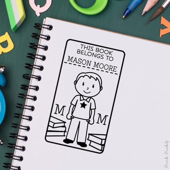 Book Stamp for Kids | Custom Name Stamp for Books | Back to School Gift Idea | Personalized Gift for Book Lovers