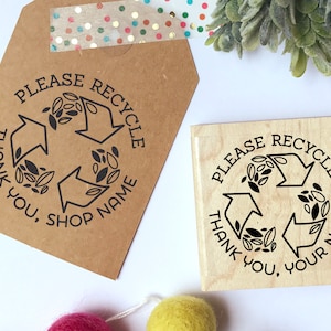 Custom Recycle Stamp | Small Business Rubber Stamp for Packaging & Mailing Labels | Custom Stamp for Product Labels