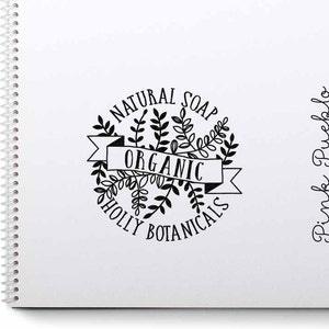 Personalized Botanical Rubber Stamp | Custom Label for Bath and Beauty Gifts