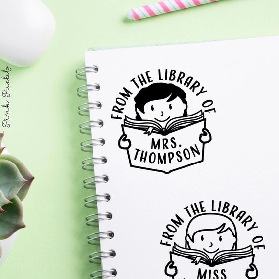 Personalized Library Stamp | Custom Teacher Stamp for Classroom Books | From the Library Of Book Stamp