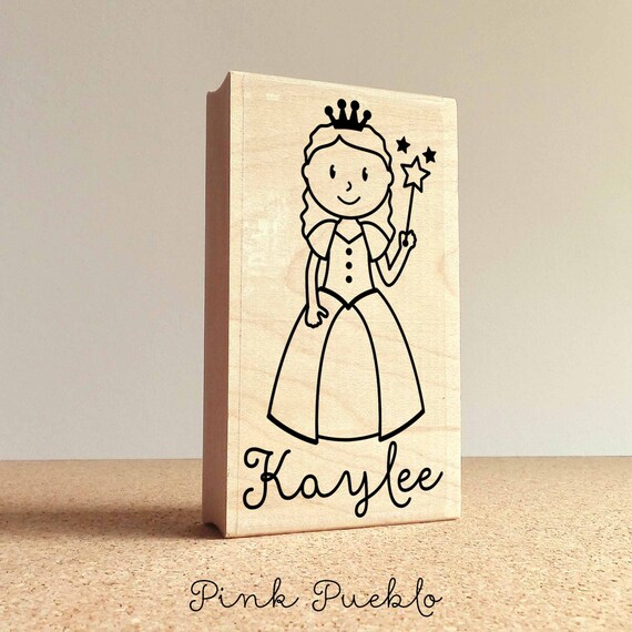 Personalized Princess Stamp | Custom Rubber Stamp for Kids | Birthday Gift for Girls or Back to School