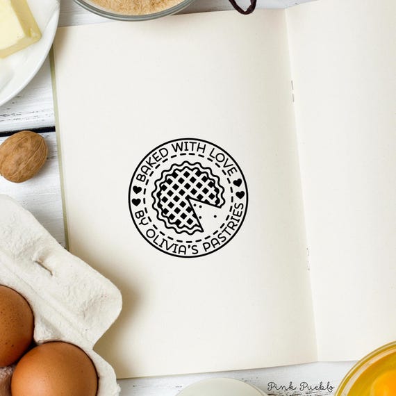 Personalized Stamp for Baked Goods | Custom Stamp for Packaging and Labels | Gift for Her, Mom Birthday Gift, or Holiday Gift
