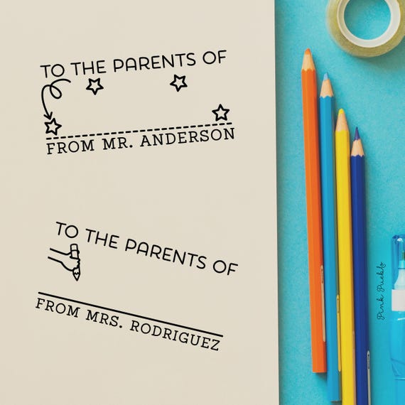Self Inking Teacher Signature Stamp | To the Parents Of Classroom Design | Personalized Appreciation Gift