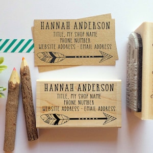 Personalized Business Card Stamp | Custom Logo Stamp for Business Cards & Branding | Small Business Rubber Stamp