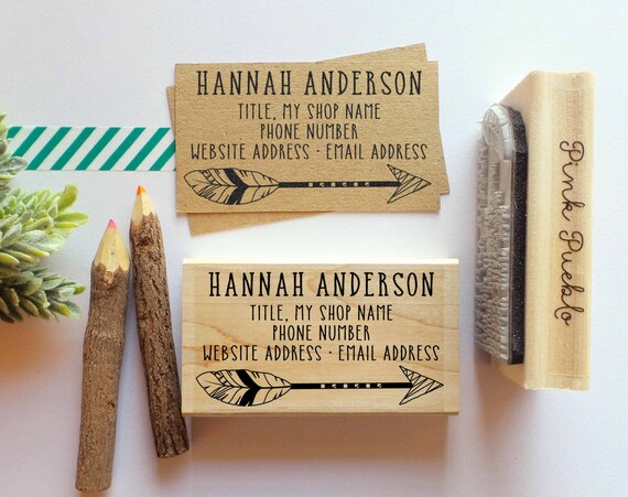 Personalized Business Card Stamp | Custom Logo Stamp for Business Cards & Branding | Small Business Rubber Stamp