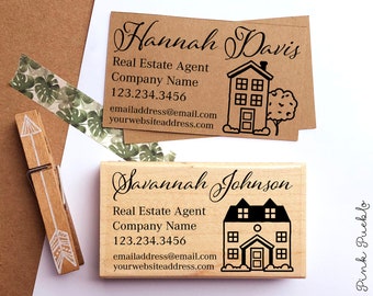 Personalized Real Estate Business Card Stamp, Real Estate Agent Business Card Stamp