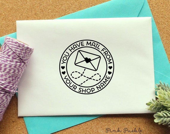 Personalized Mailing Stamp | Custom Rubber Stamp for Happy Mail, Packaging, or Address Labels