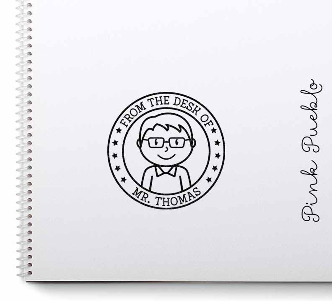Personalized Male Teacher Rubber Stamp Custom Teacher Stamp Etsy