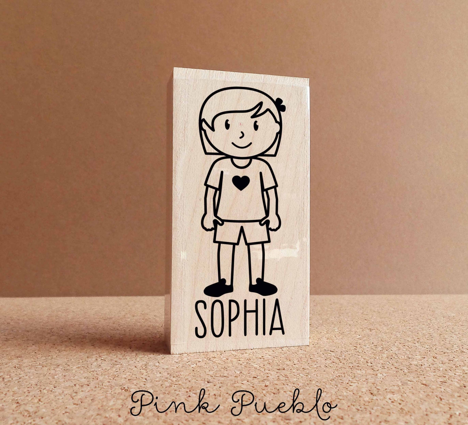 Name Rubber Stamp With Heart Customized Stamp Personalized Stamp Cute  Kawaii Stamp 