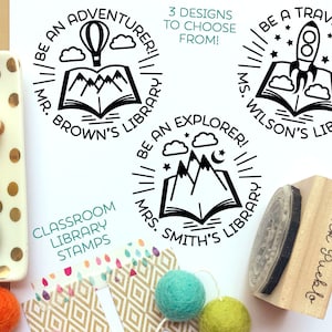Personalized Teacher Library Stamp, Teacher Book Stamp, Classroom Book Stamp