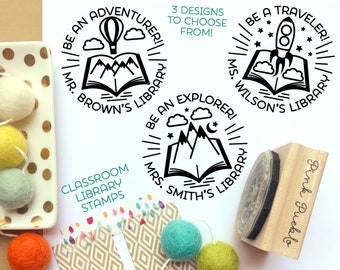 Personalized Teacher Library Stamp, Teacher Book Stamp, Classroom Book Stamp