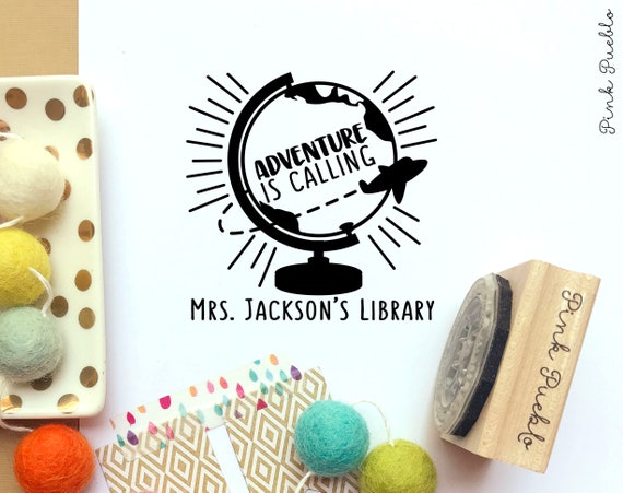 Personalized Bookplate Stamp for Teachers | Custom Teacher Library Stamp | Book Stamp Gift for Teacher