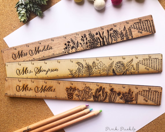 Custom Engraved Teacher Ruler, Personalized Teacher Gift with Grading Scale