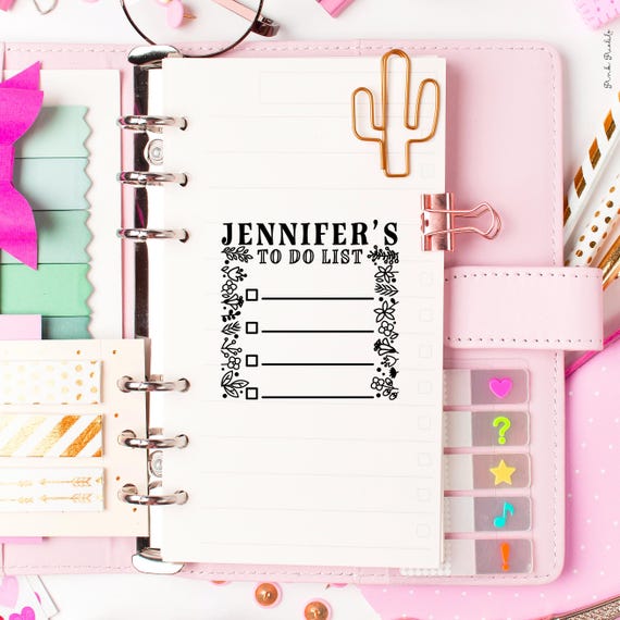 Custom To Do List Rubber Stamp | Personalized Planner Stamp | Perfect for Daily Planners, Junk Journals & Gifts for Friends