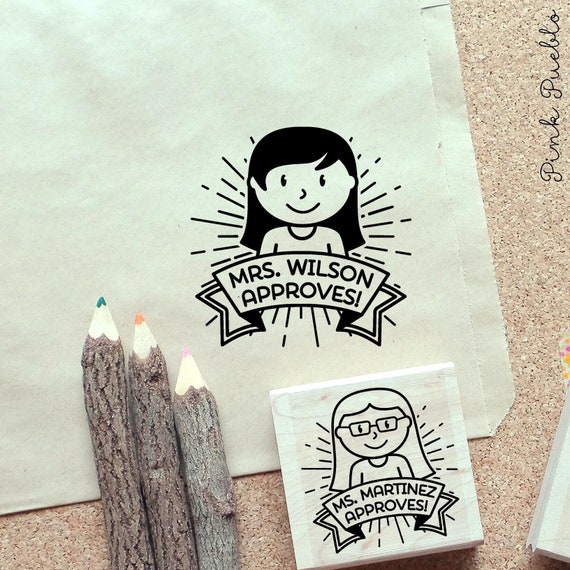 Personalized Teacher Stamp | Custom Rubber Stamp for Teachers | Back to School & Teacher Appreciation Gift