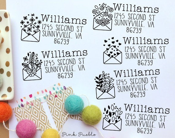 Personalized Self Inking Address Stamp with Envelope | Custom Return Address Stamp | Housewarming or Newlywed Gift