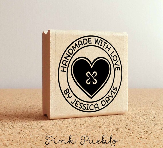 Personalized Sewing Rubber Stamp | Custom Stamp for Handmade Tags, Clothing Labels, and Crochet Labels