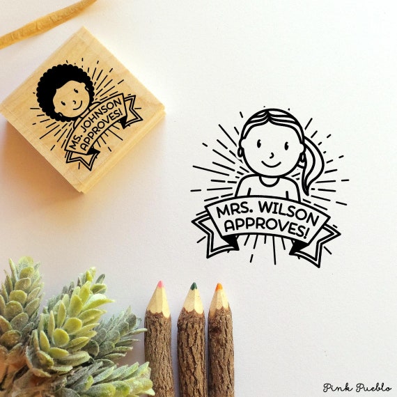 Personalized Teacher Stamp | Custom Face Stamp for Classroom Grading | Unique Teacher Gift for Appreciation & Back to School